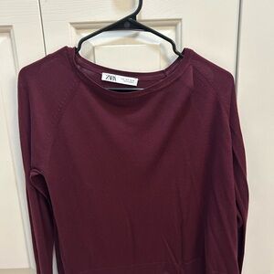 Zara Red Long Sleeve Sweatshirt